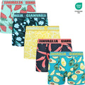 Lot de 5 Boxers homme coton confortables motifs fruits d'été