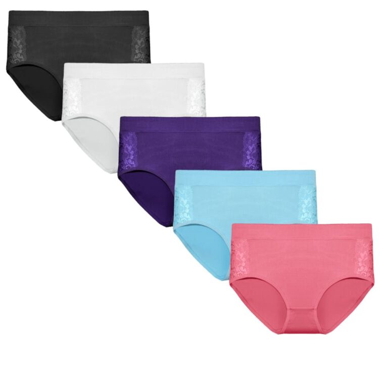 Lot de 5 slips femme en coton avec dentelle – Fine Woman