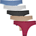 Lot de 5 strings femme Fine Woman à pois – avec dentelle